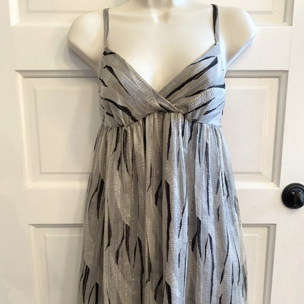 Tori Nichel Metallic Babydoll Dress - Size 6